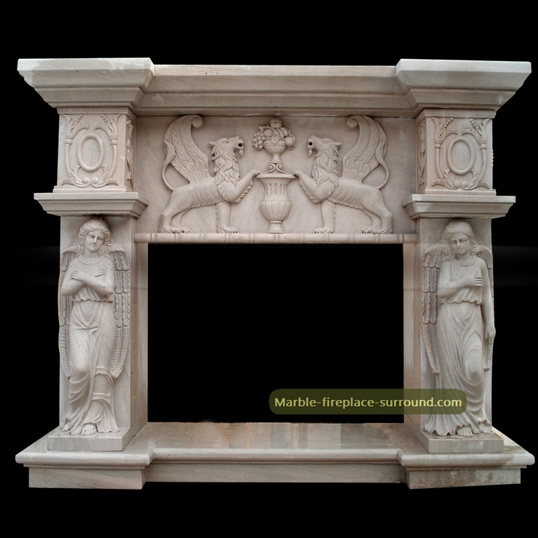 custom designed marble fireplace